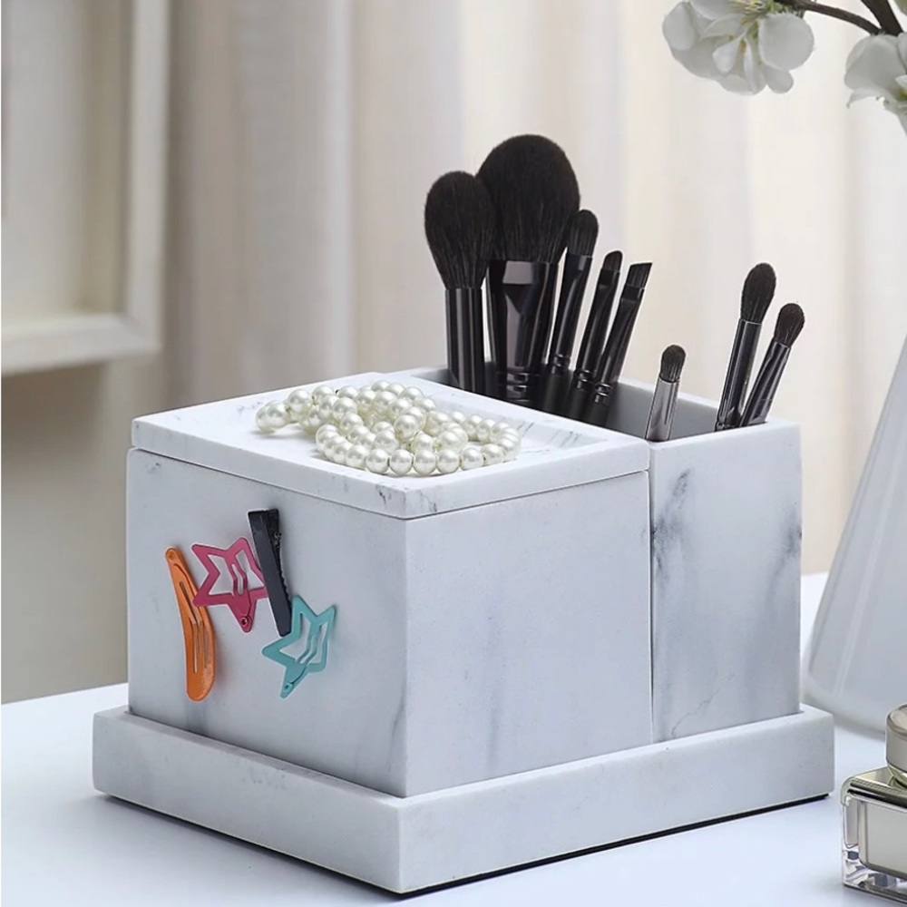 Better Homes & Gardens Faux Marble Vanity Organizer with Magnetic Side